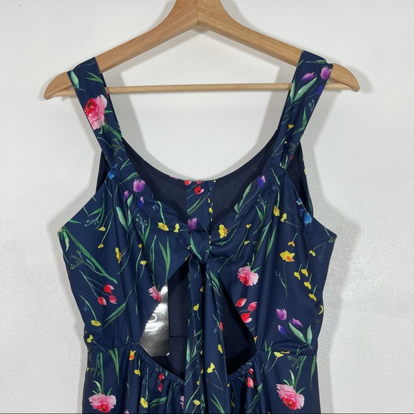 NWT Papillon Floral Cutout Dress Sleeveless Navy Sz XS - Picture 7 of 16